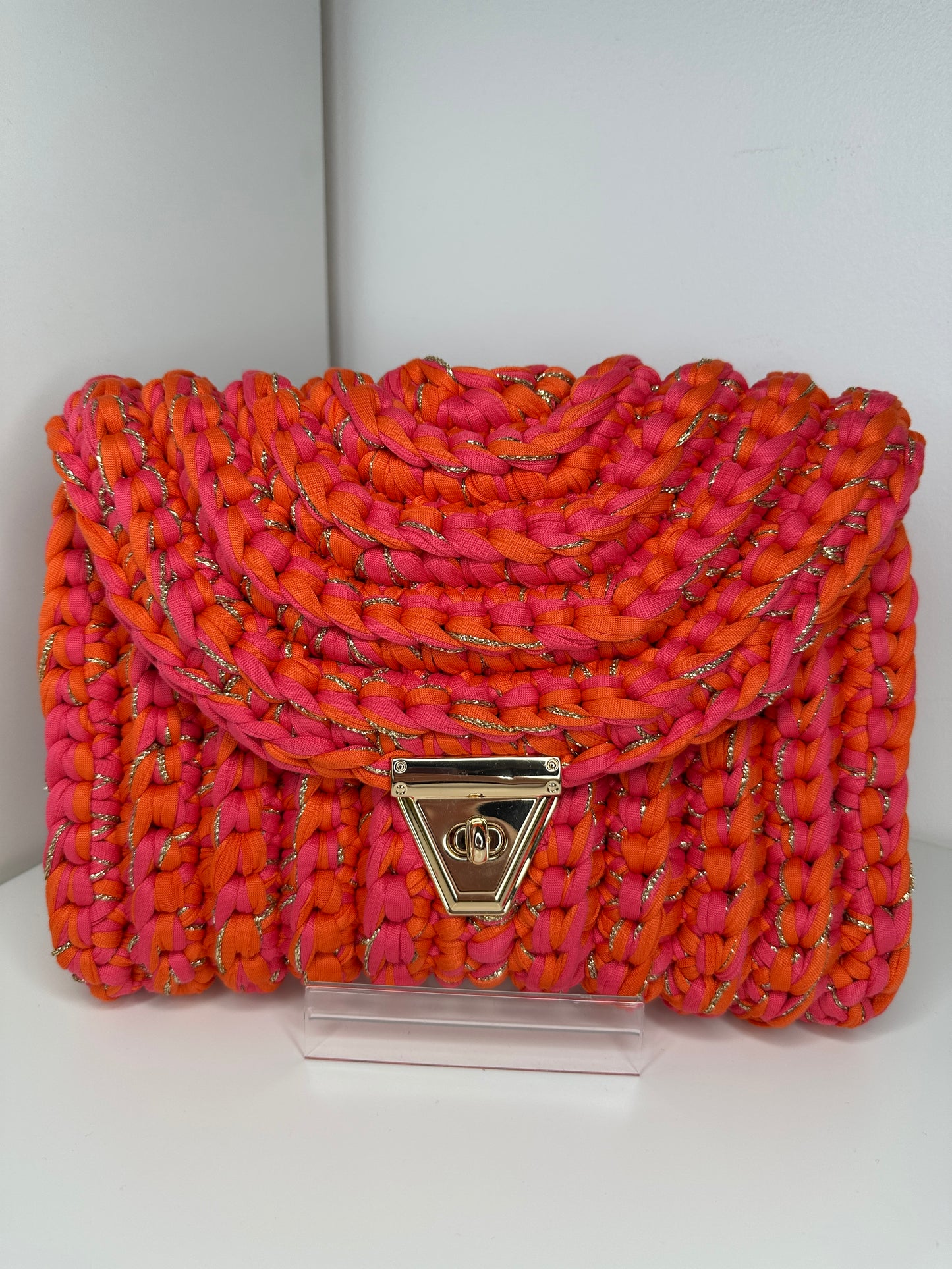Sac Sanae bicolore orange/rose