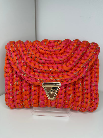 Sac Sanae bicolore orange/rose