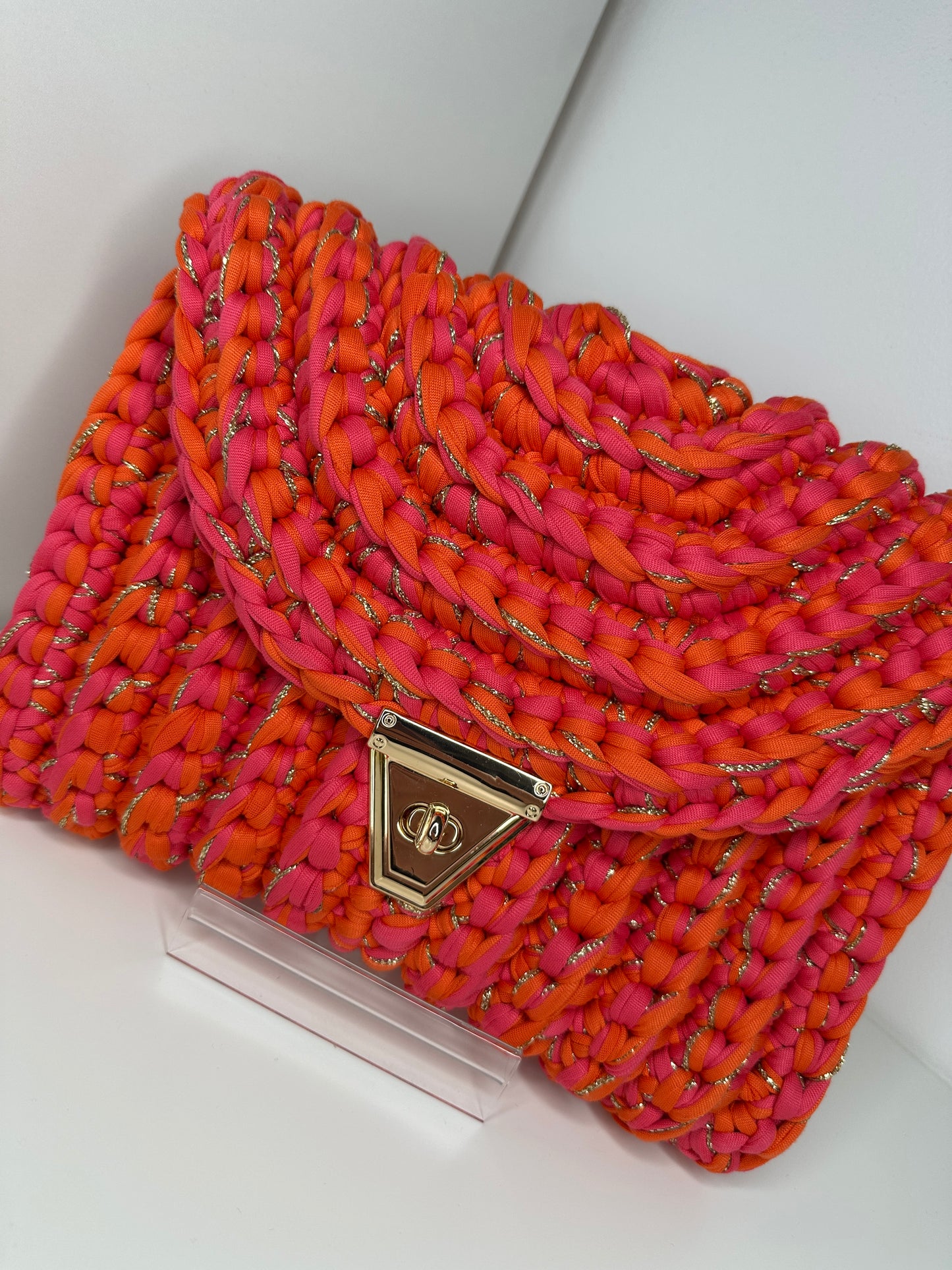 Sac Sanae bicolore orange/rose