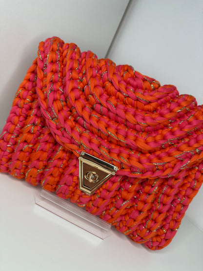Sac Sanae bicolore orange/rose