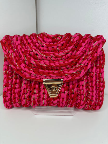 Sac Sanae bicolore rose/rouge